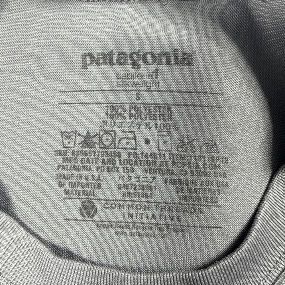 Patagonia Capilene 1 Silkweight Men's S Base Layer T-Shirt Hiking Climbing Gray - Picture 2 of 10